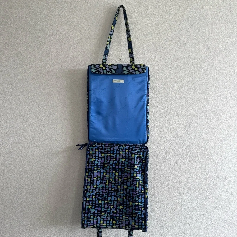 Vera Bradley Indigo Pop Checkpoint Friendly Laptop Tote Bag Blue Floral Fall